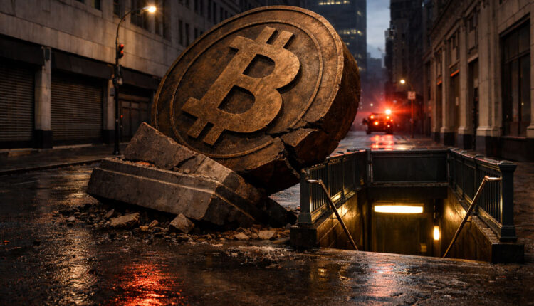 Trader reviews Bitcoin charts and market data on multiple screens as outlook questions whether 2026 will break the year-end trend