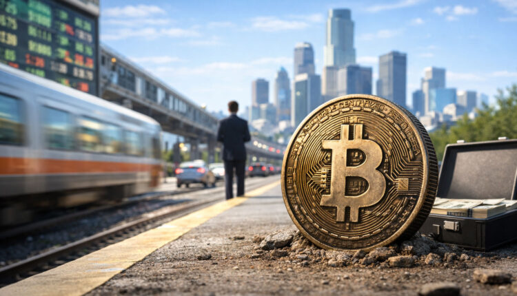 Massive vault stacked with gold Bitcoin bars rising like a pyramid as a lone figure looks on, illustrating rapid accumulation toward a potential 1 million BTC strategy driven by STRC