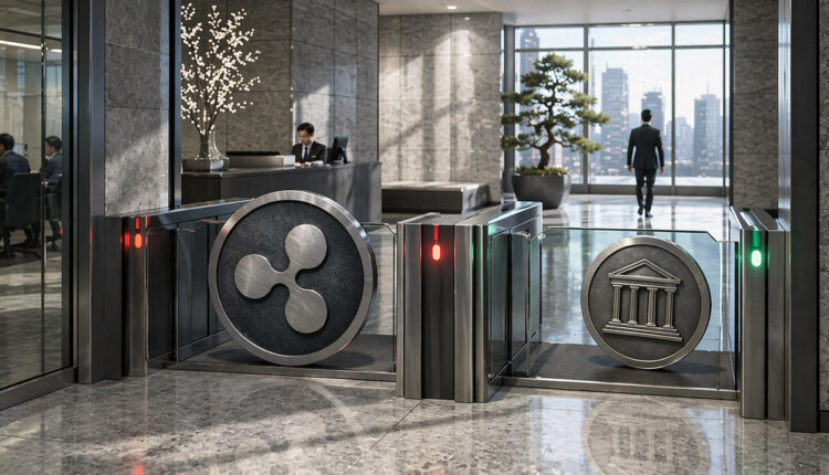 Robotic arms sorting stablecoin tokens on an automated factory line, illustrating how crypto’s agent economy is largely powered by bot-driven stablecoin flows