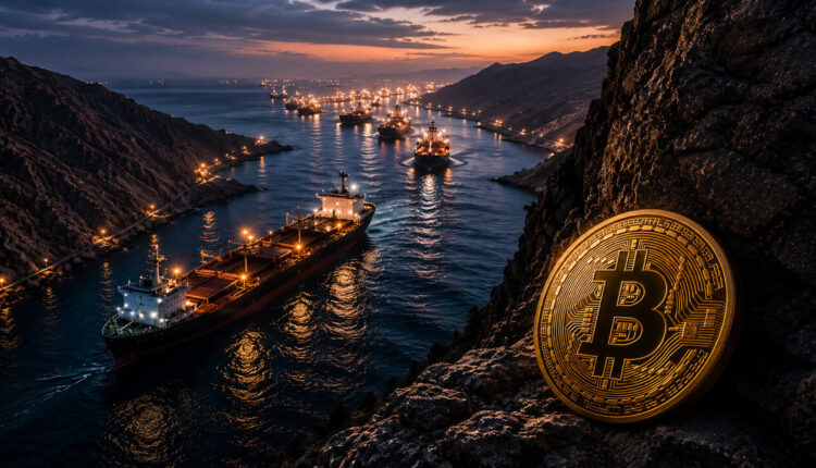 Bitcoin and Strait of Hormuz tanker route as oil markets react to the July 17 deadline