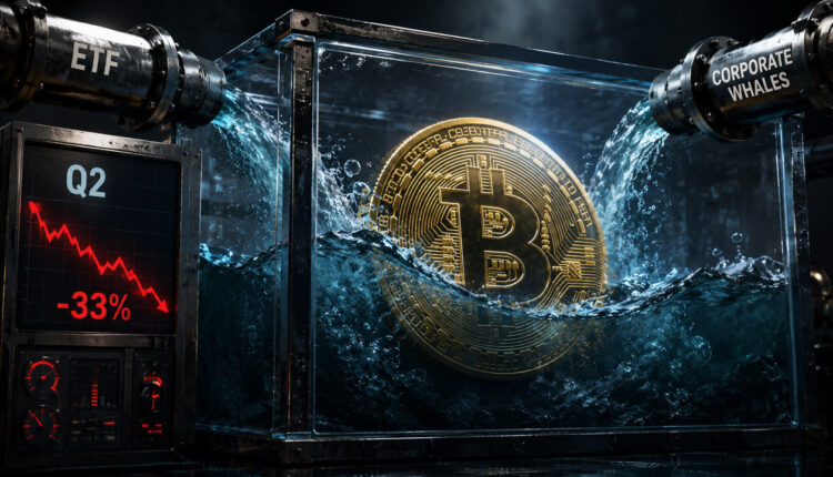 Bitcoin ETF liquidity tank shows corporate whale buying slows in Q2