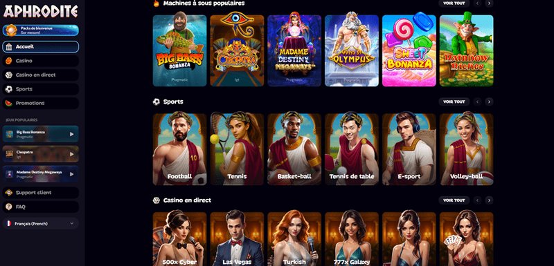 Meilleur aphrodite casino bonus à France