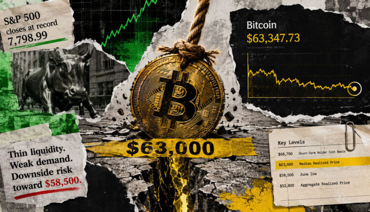 Bitcoin’s stall around $63,000 exposes how weak its buyers have become amid record high S&P 500