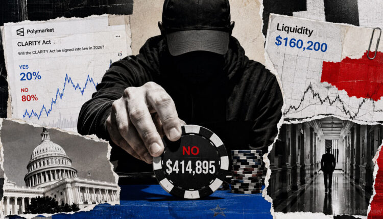 Polymarket’s 20% CLARITY Act odds sit on a market one $100K trade could radically reprice