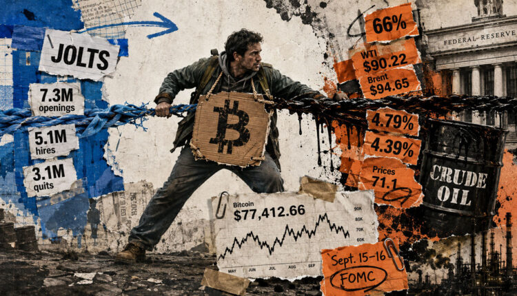 Bitcoin hits $77,000 wall as the Fed gets trapped between weak jobs and $90 oil