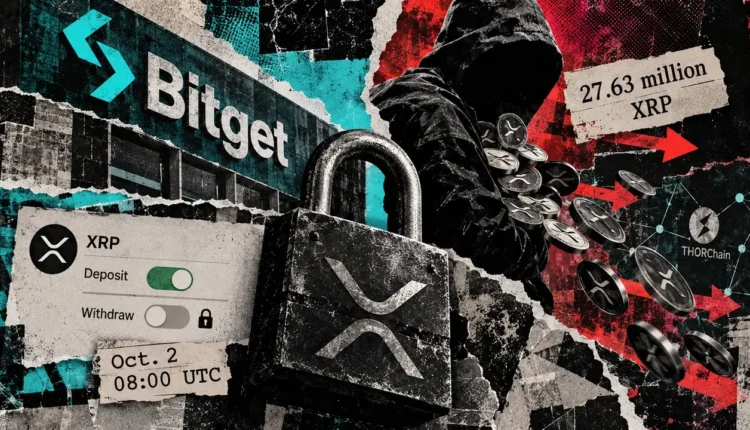 Bitget freezes XRP withdrawals as 27M stolen tokens move