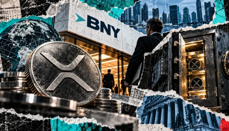 XRP and BNY imagery frame institutional storage and finance, illustrating custody access while additional XRP purchases remain unproven