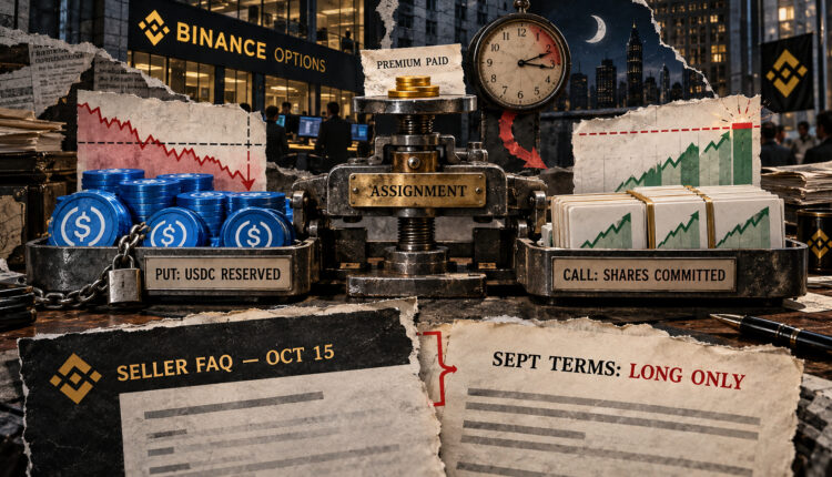 Binance stock put options lock full USDC reserves for sellers