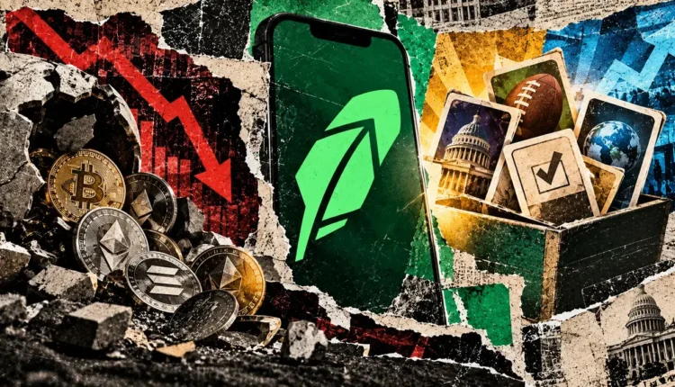 Editorial collage showing Robinhood